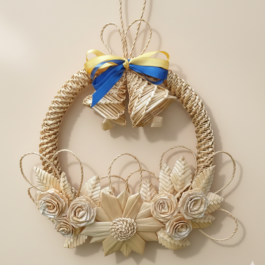 rustic wheat straw wreath handmade natural door decoration