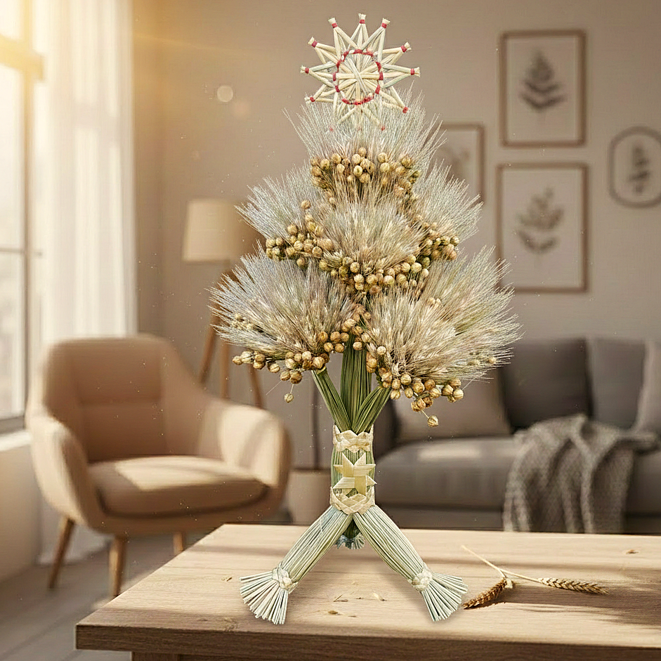 Best selling straw ornaments and dried wheat decor by DRIED & DEAR, handmade farmhouse and Christmas home decorations