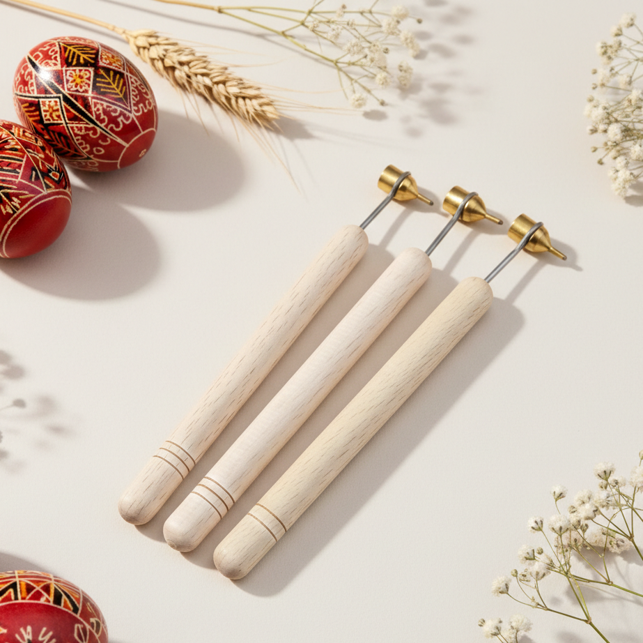 brass kistka wax pen for pysanky egg decorating tool