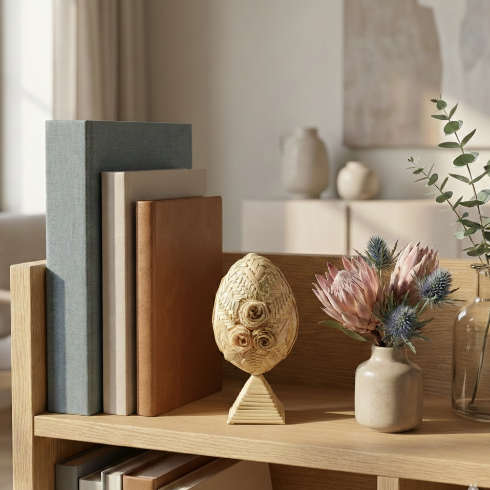 handmade straw Easter egg gift idea farmhouse decor