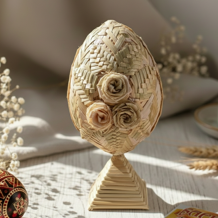 handmade straw Easter egg farmhouse spring decor