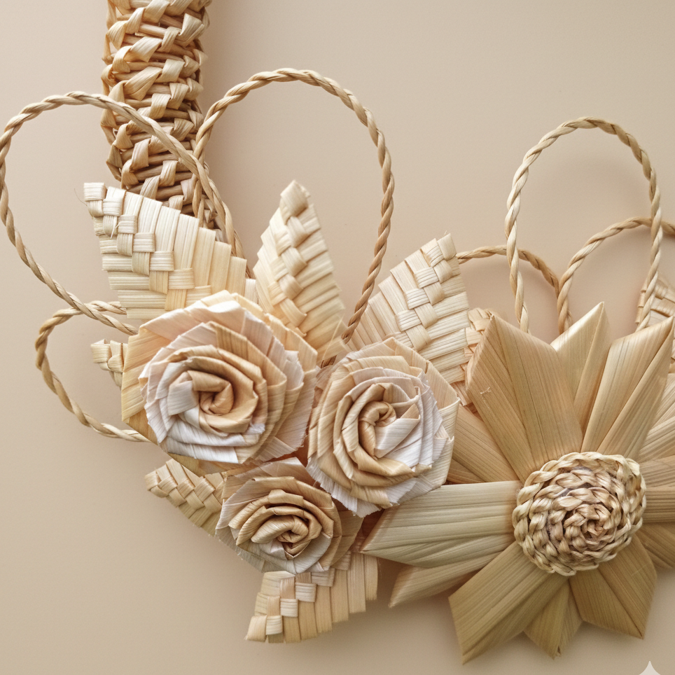 handmade wheat wreath rustic holiday wall decor