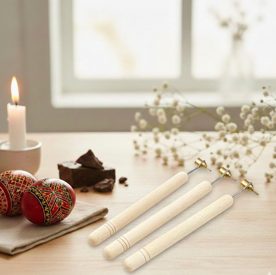 brass tip wax pen for detailed egg patterns