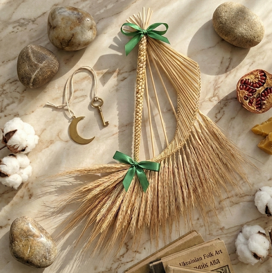 Irish Straw Celtic Harp Ornament – Handmade Wheat Holiday Decor Gift